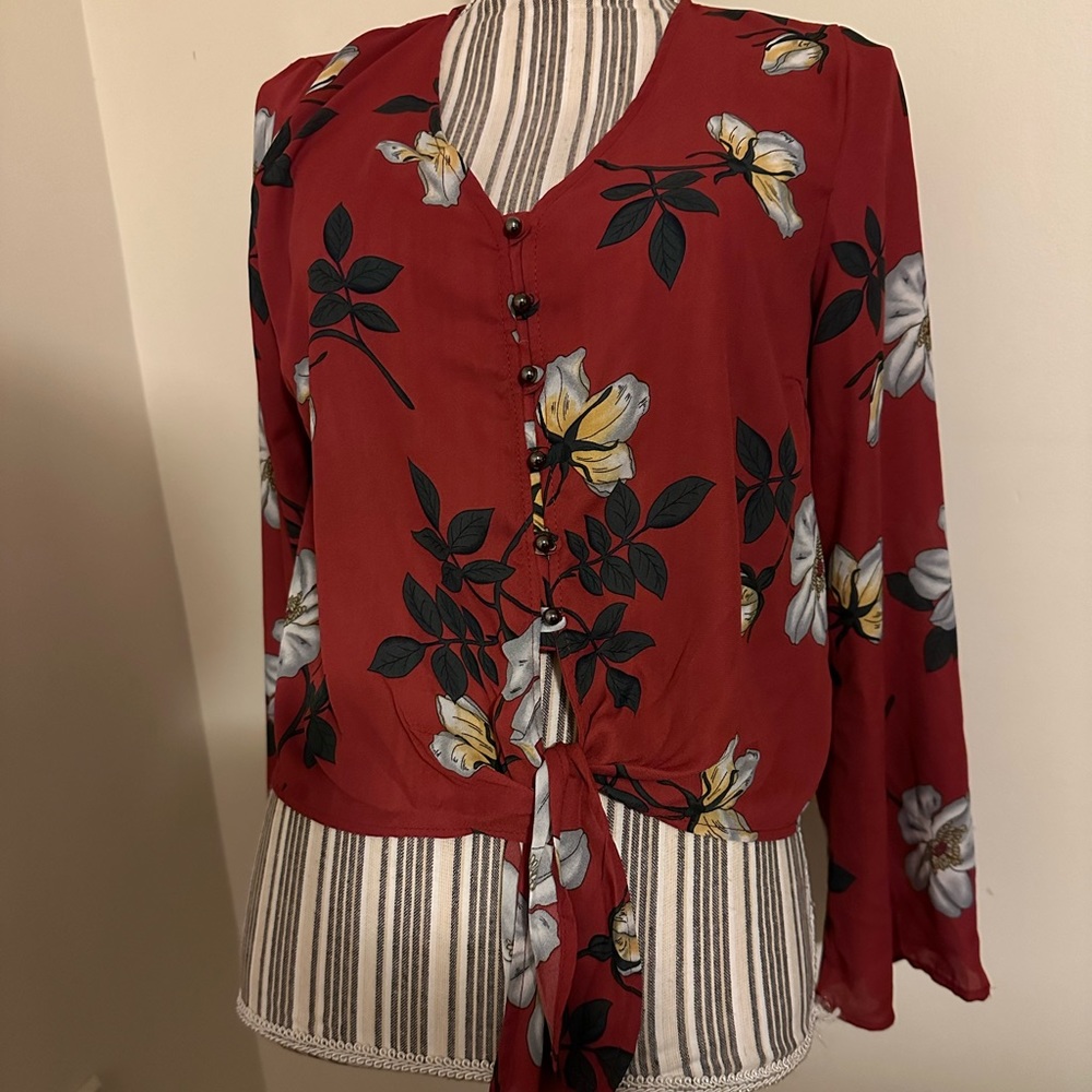 Floral Crop Top Blouse